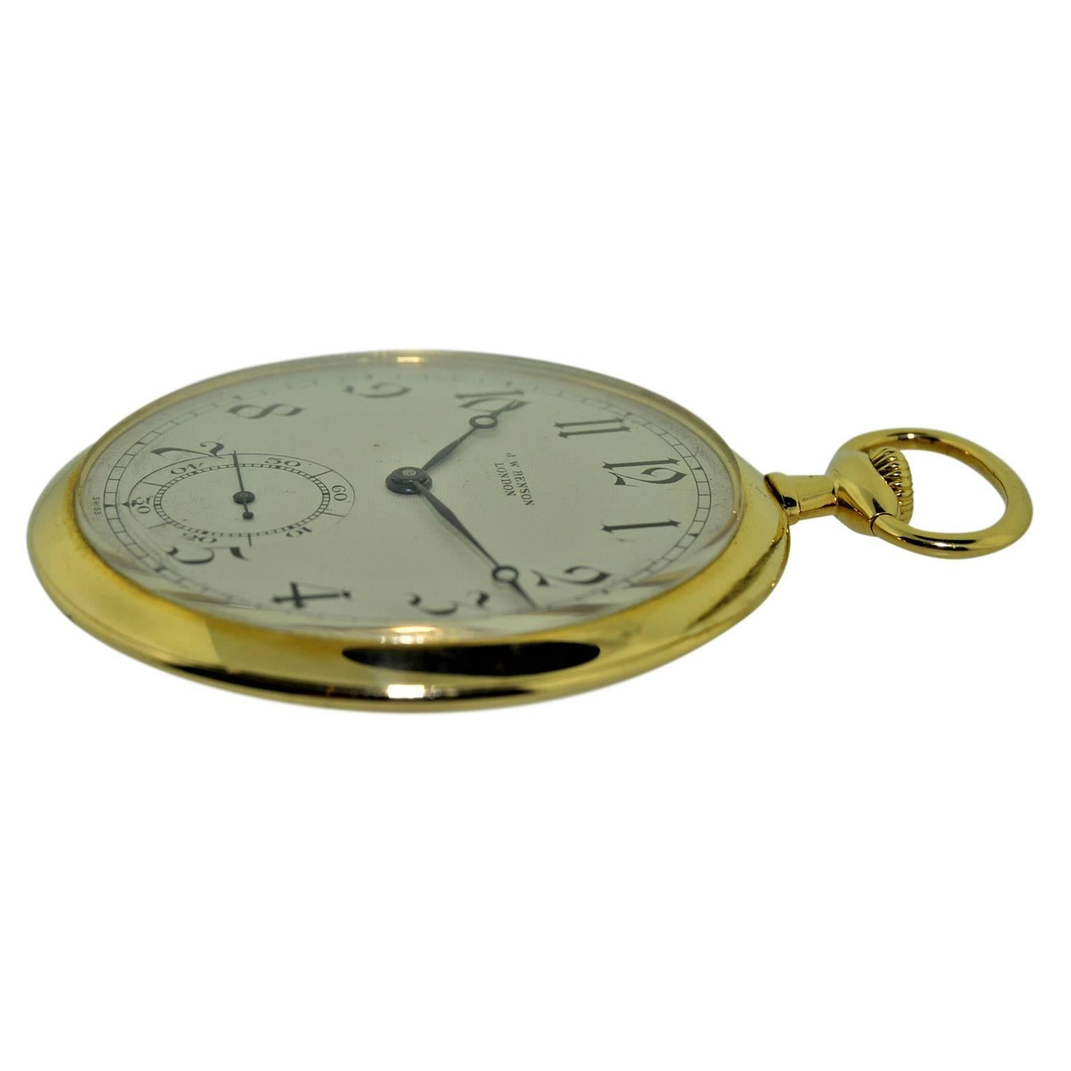 jw benson gold pocket watch value