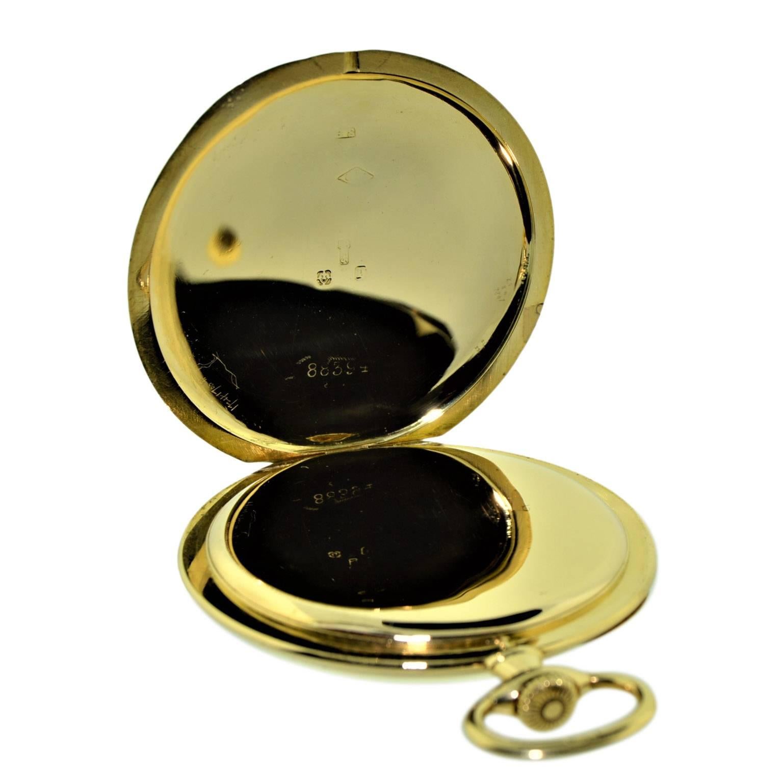 J.W. Benson 18 Karat Gold Open Face Pocket Watch by LeCoultre, circa 1920s In Excellent Condition In Long Beach, CA