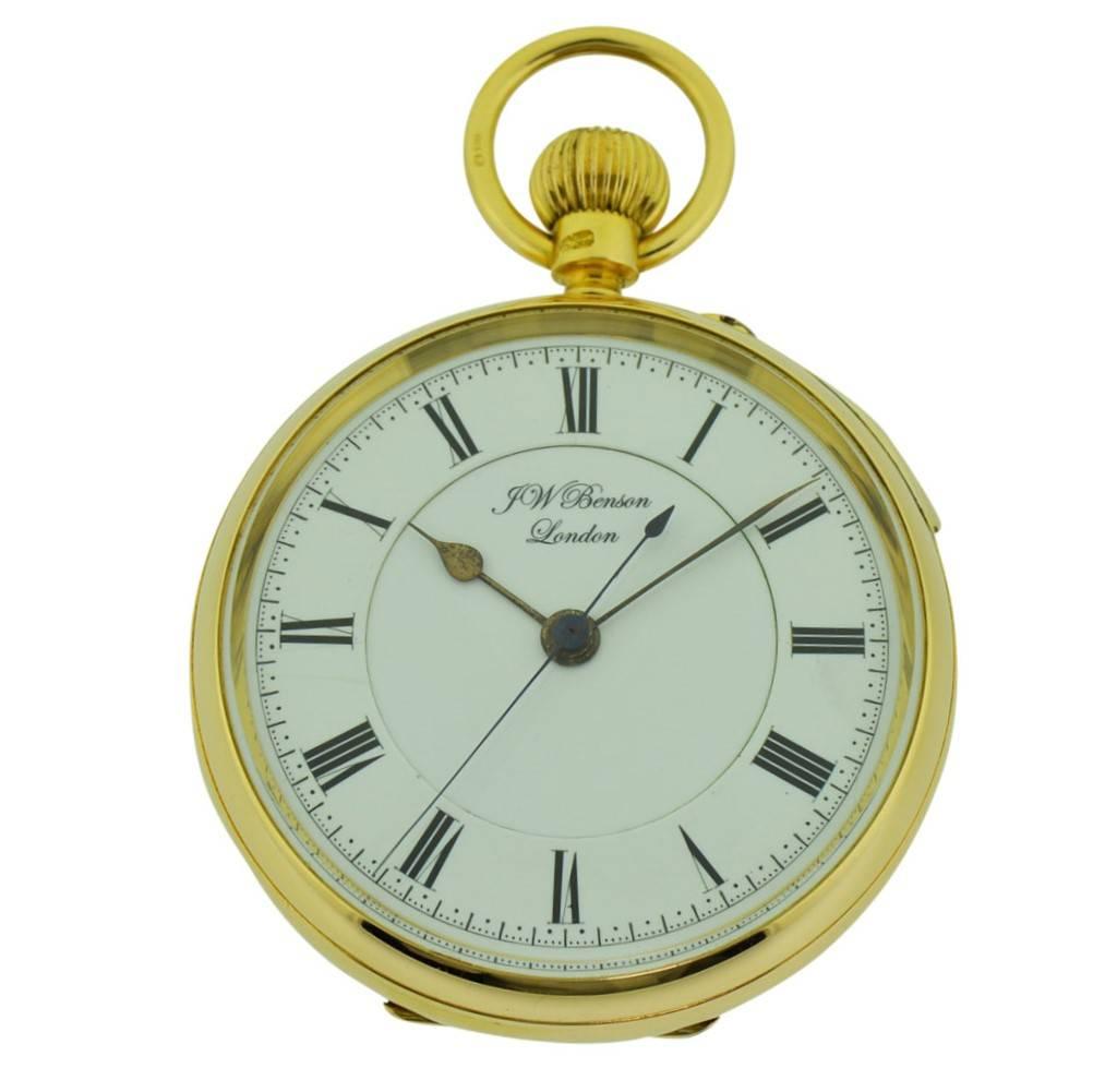 J.W. Benson 18Kt. Yellow Gold Men's Open Face Pocket Watch with Sweep Seconds