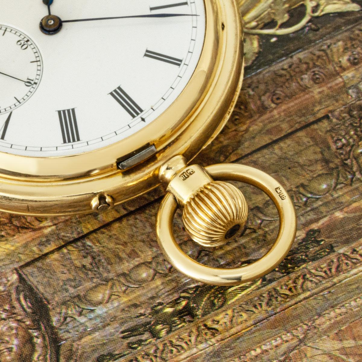J.W. Benson Gold Half Hunter Minute Repeater C1895 With Albert Chain For Sale 2