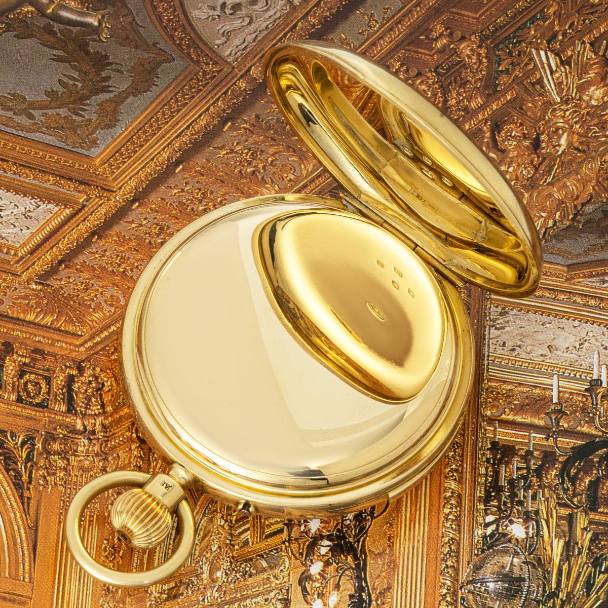 J.W. Benson Gold Half Hunter Minute Repeater C1895 With Albert Chain For Sale 4