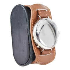 Orologio da trincea JW Benson in argento nichelato della prima guerra mondiale con quadrante originale smaltato, circa 1915