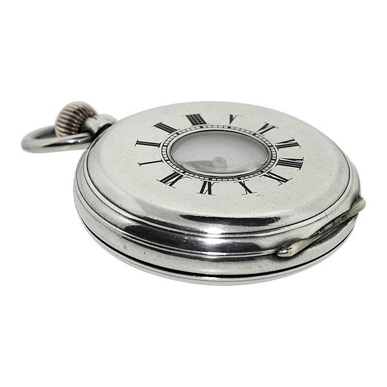 sterling silver hunter pocket watch