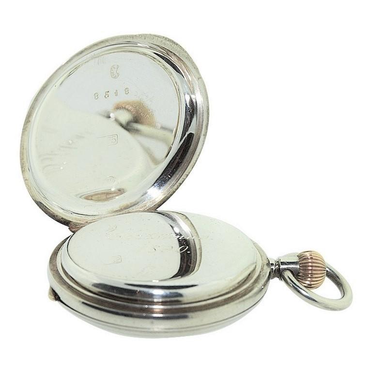 Men's J.W. Benson Sterling Silver Half Hunters Case Pocket Watch, circa 1890s For Sale