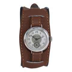 J.W. Benson Sterling Silver Military Style Hand Made Watch from 1915