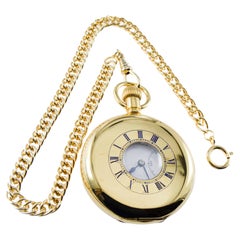 J.W. Benson Yellow Gold Filled Half Hunter Pocket Watch, circa 1900s