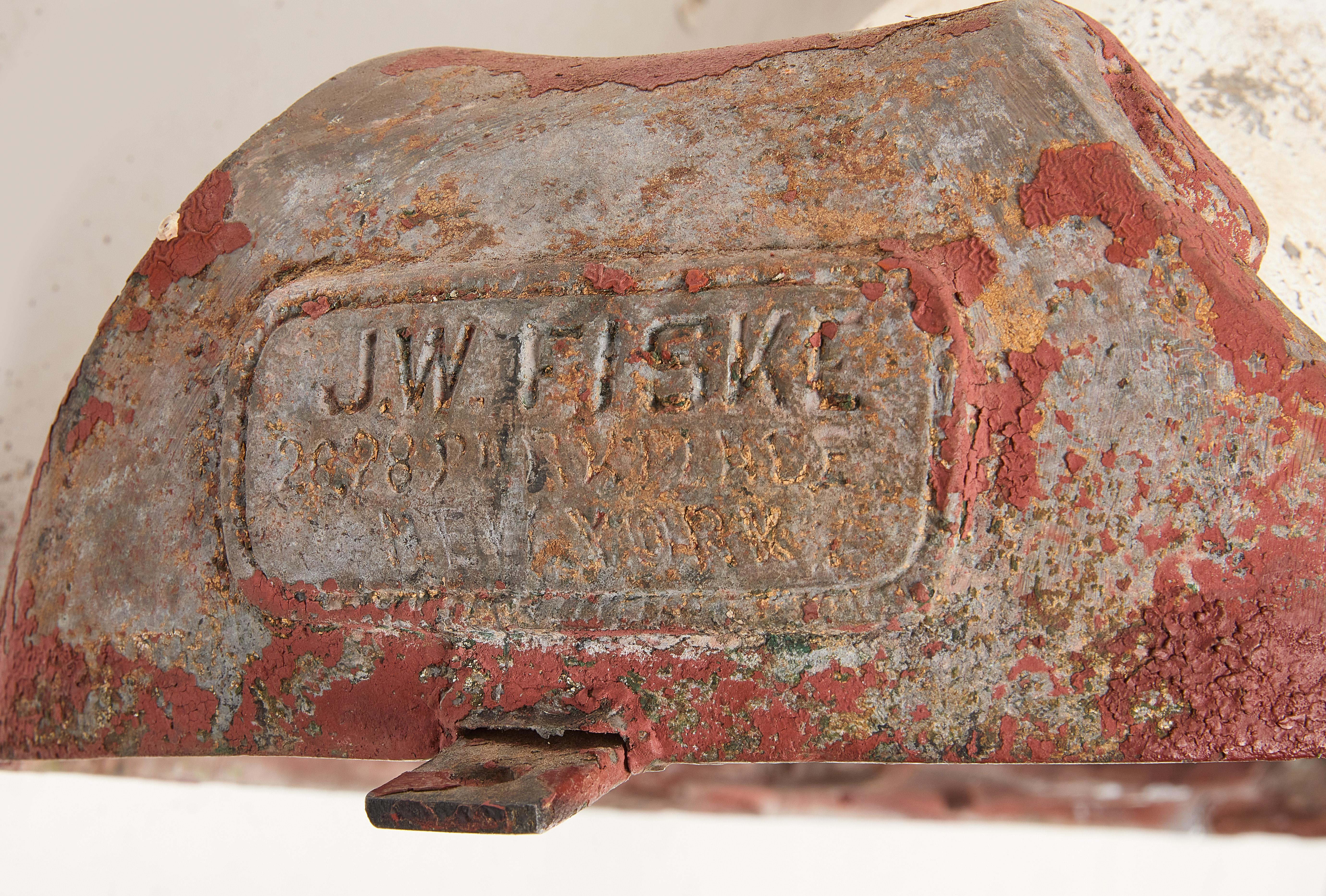 J.W. Fiske Cast ZInc Señal de comercio de caballos Vaciado