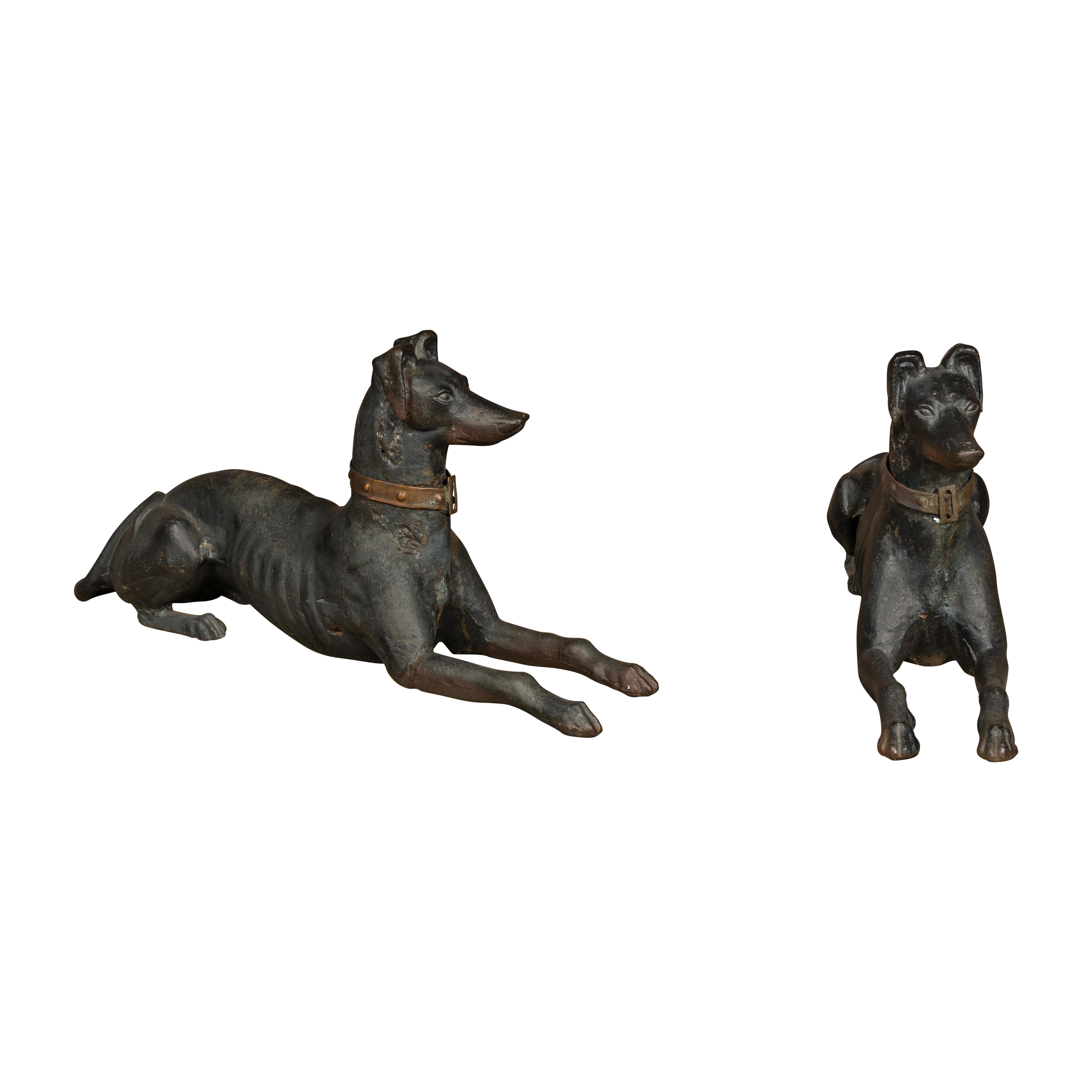 J.W Fiske Iron Greyhound Dog Sculptures, Late 19th Century New York, a Pair For Sale 12