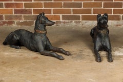 J.W Fiske Iron Greyhound Dog Sculptures, Late 19th Century New York, a Pair