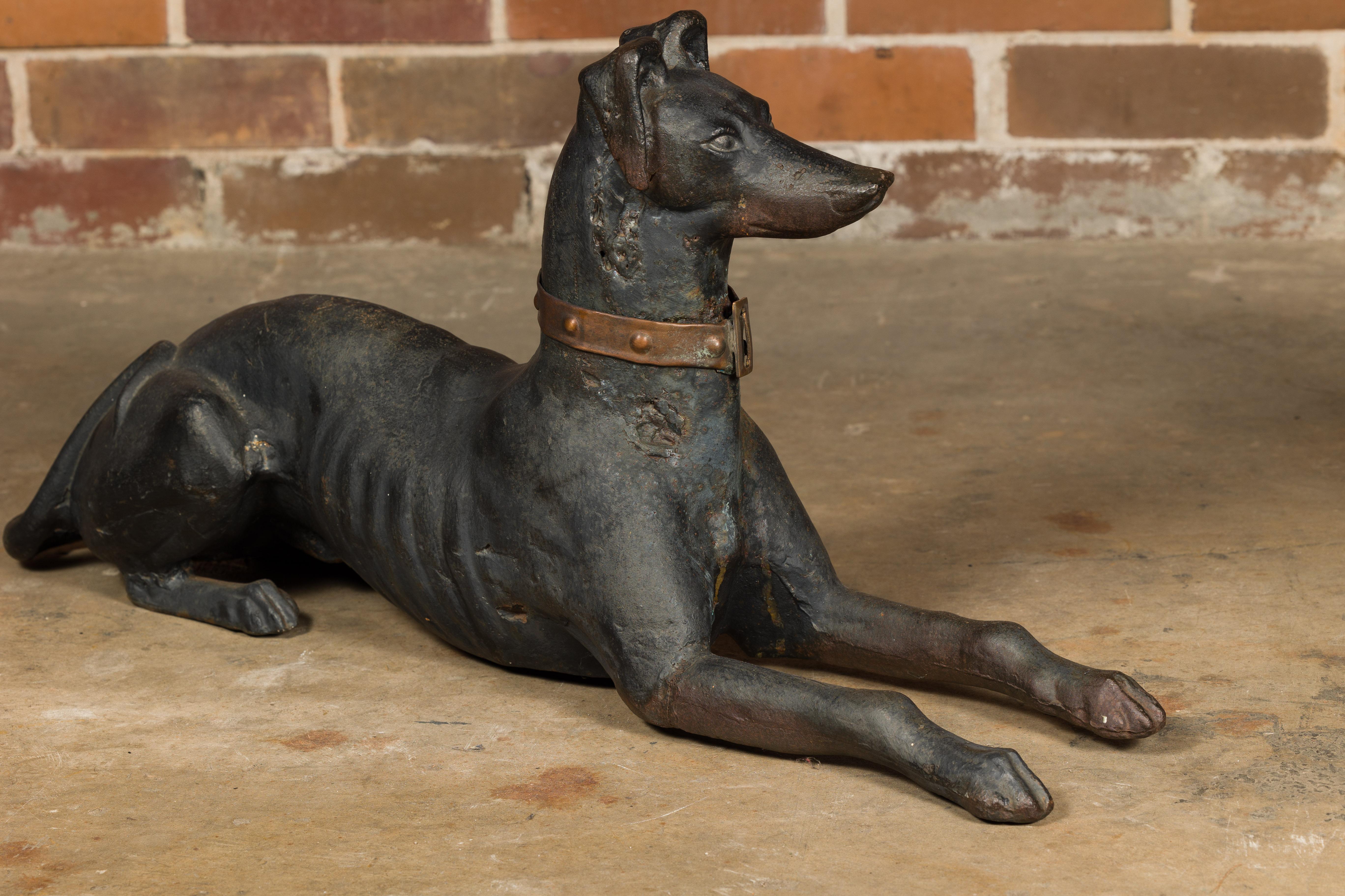 American J.W Fiske Iron Greyhound Dog Sculptures, Late 19th Century New York, a Pair For Sale