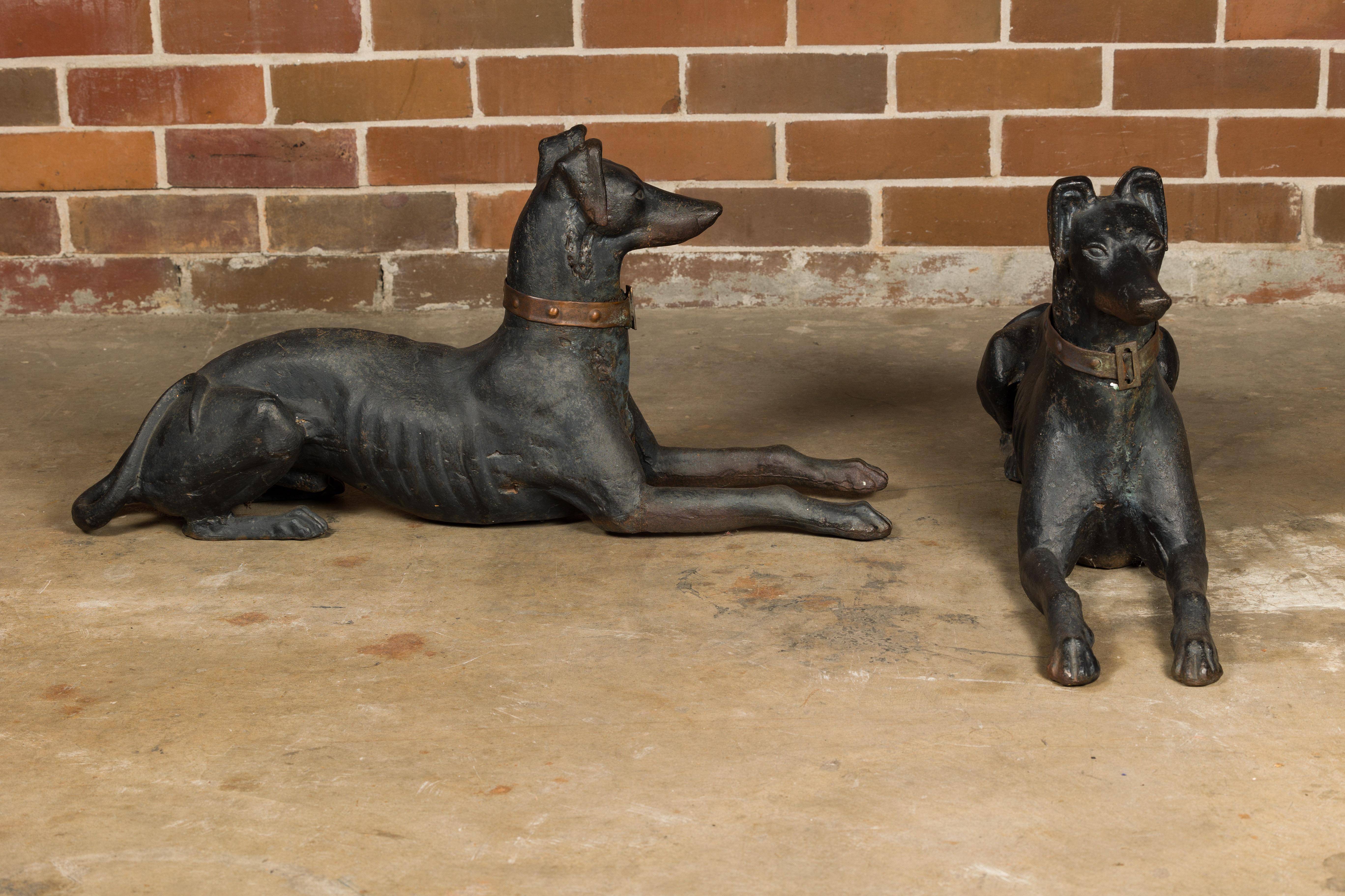 J.W Fiske Iron Greyhound Dog Sculptures, Late 19th Century New York, a Pair For Sale 1