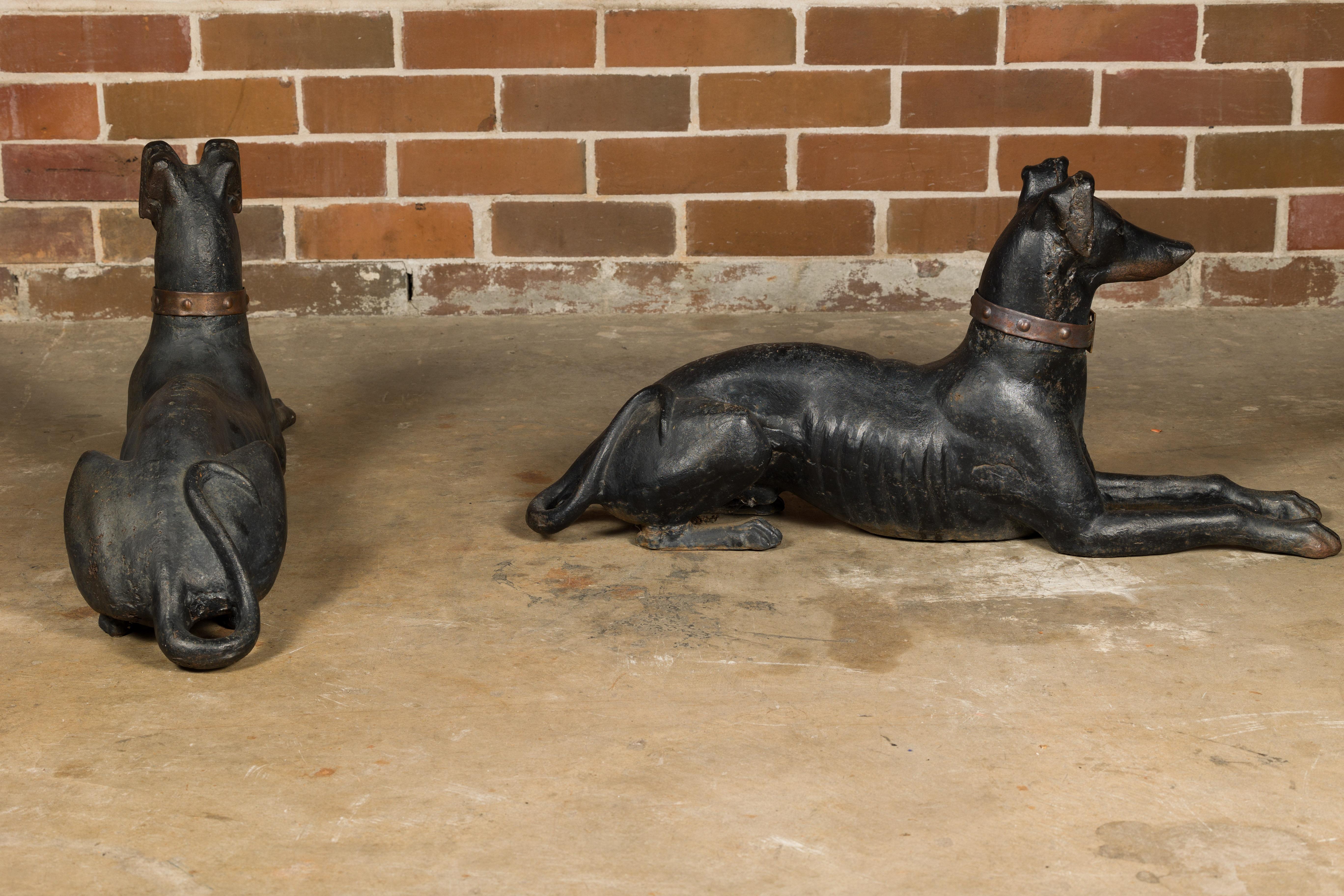 J.W Fiske Iron Greyhound Dog Sculptures, Late 19th Century New York, a Pair For Sale 2