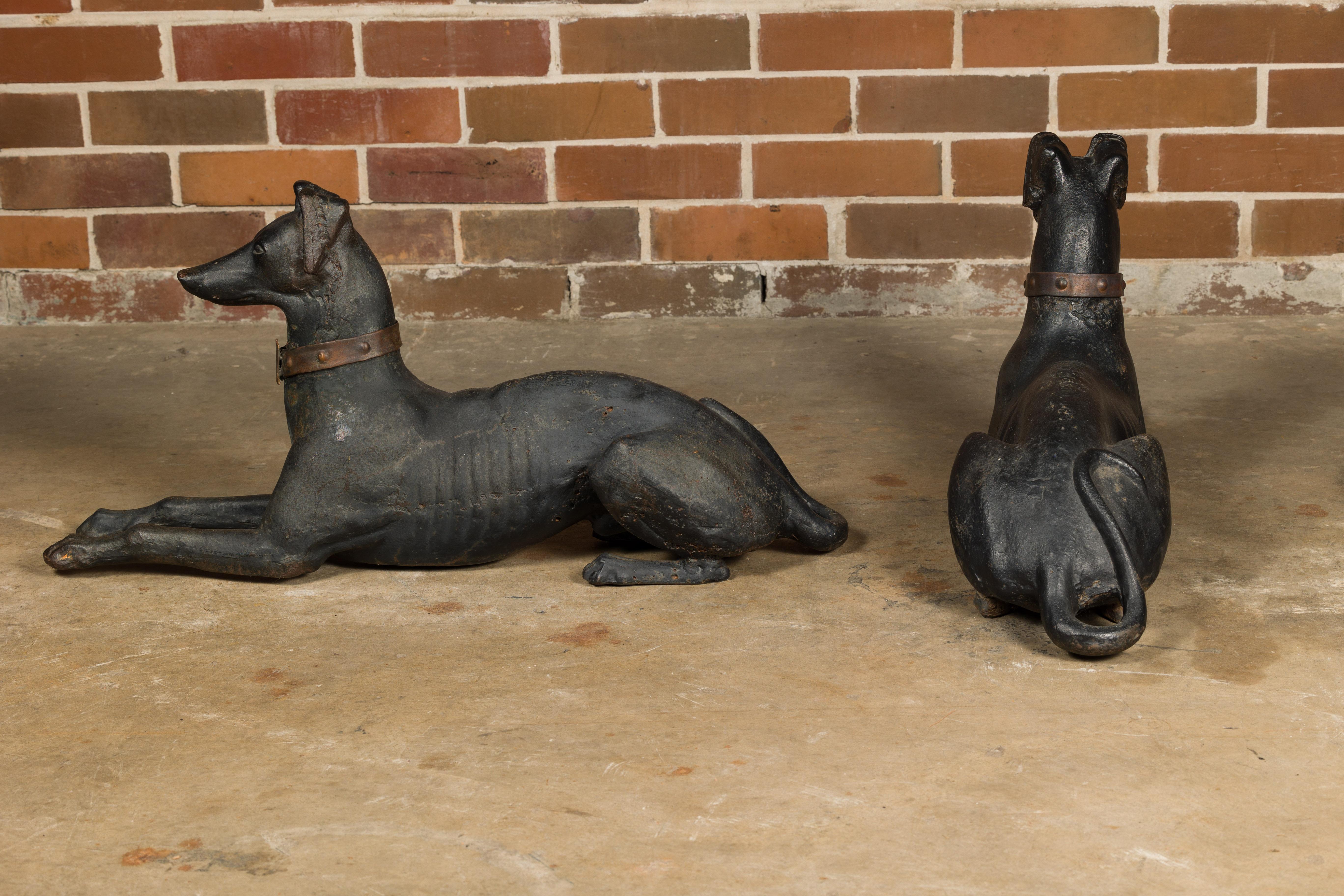 J.W Fiske Iron Greyhound Dog Sculptures, Late 19th Century New York, a Pair For Sale 3