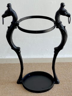 Jw Fiske Style Victorian Cast Iron Horse Motif Umbrella Stand