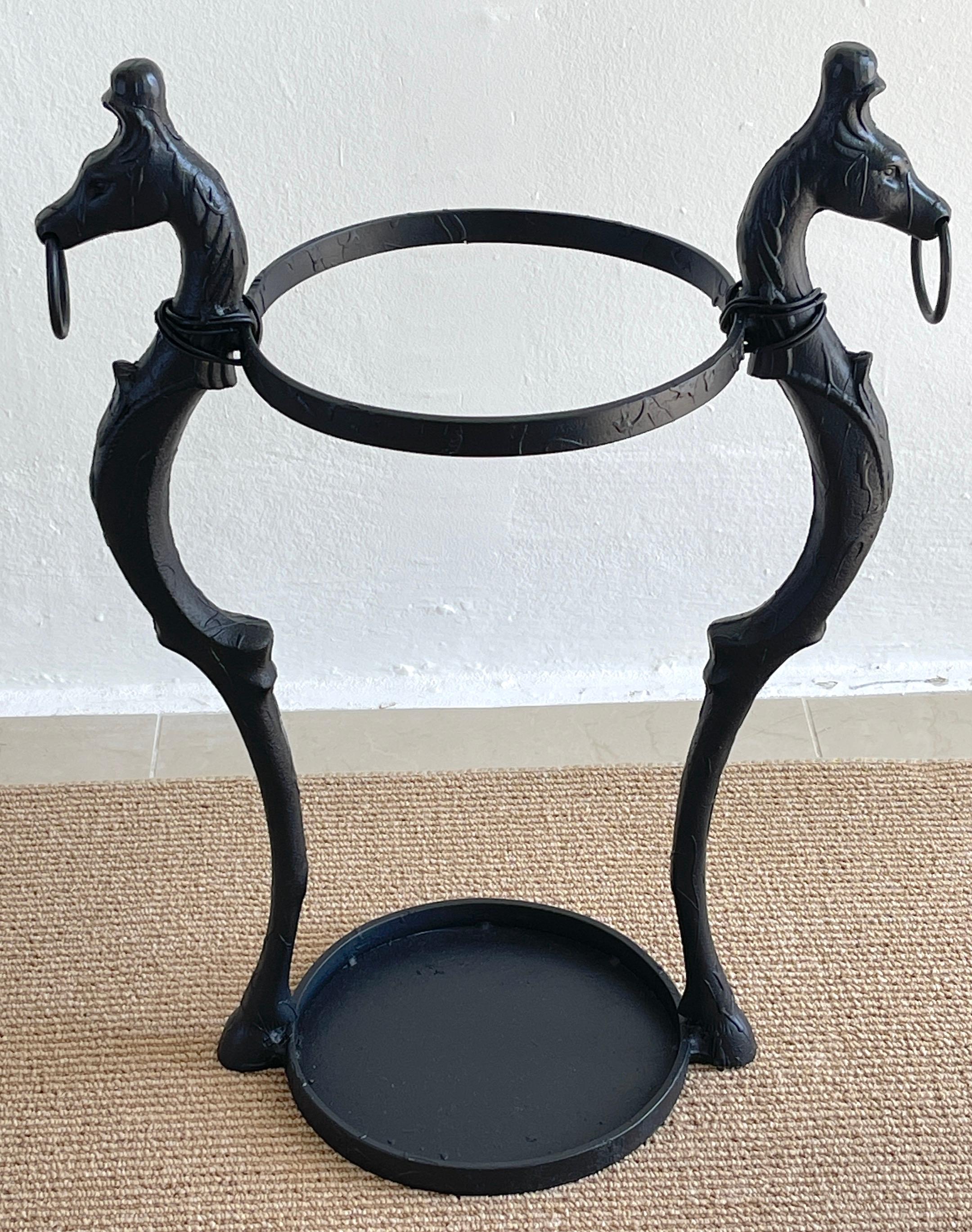 Jw Fiske Style Victorian Cast Iron Horse Motif Umbrella Stand In Good Condition For Sale In West Palm Beach, FL