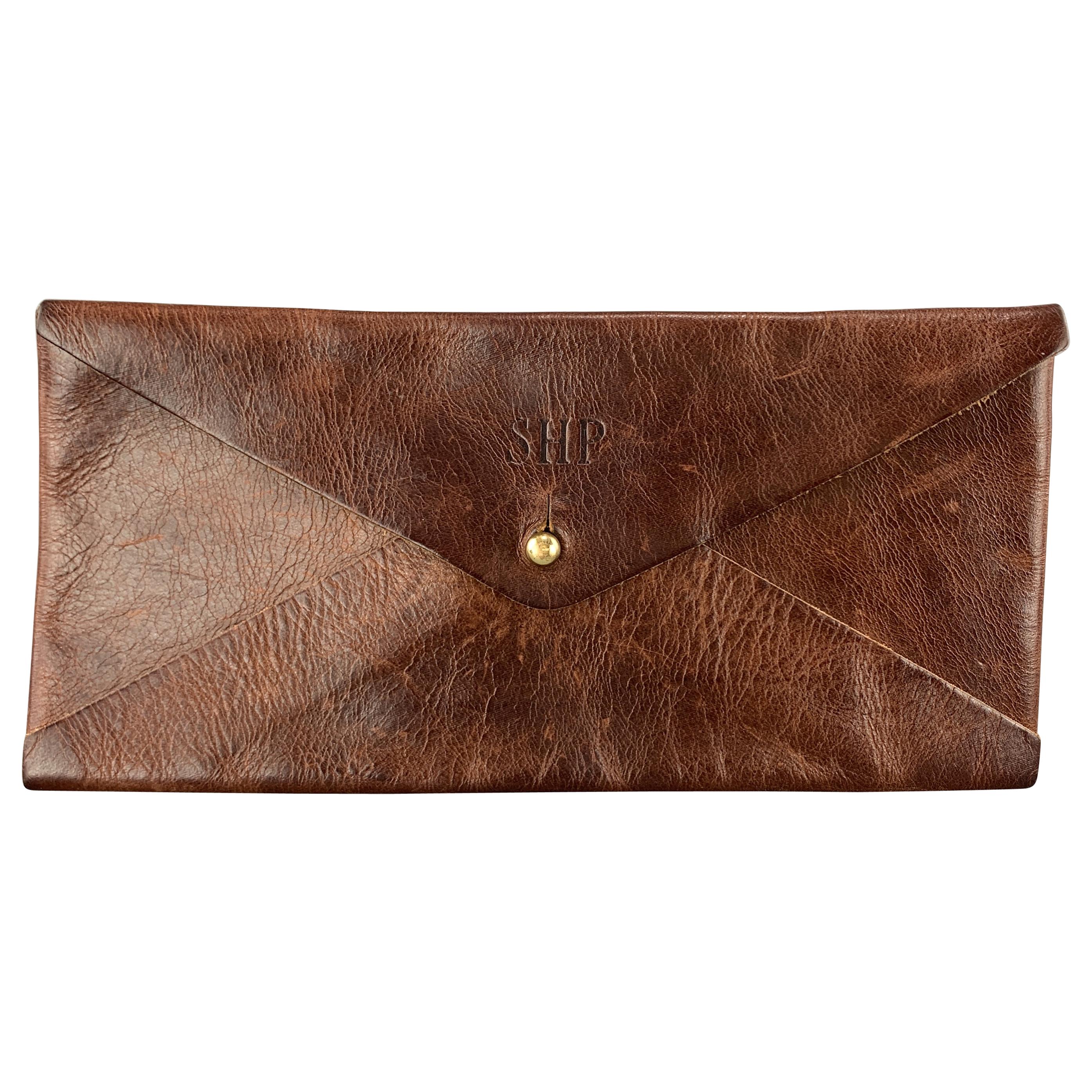 J.W HULME CO. Brown Leather Envelope