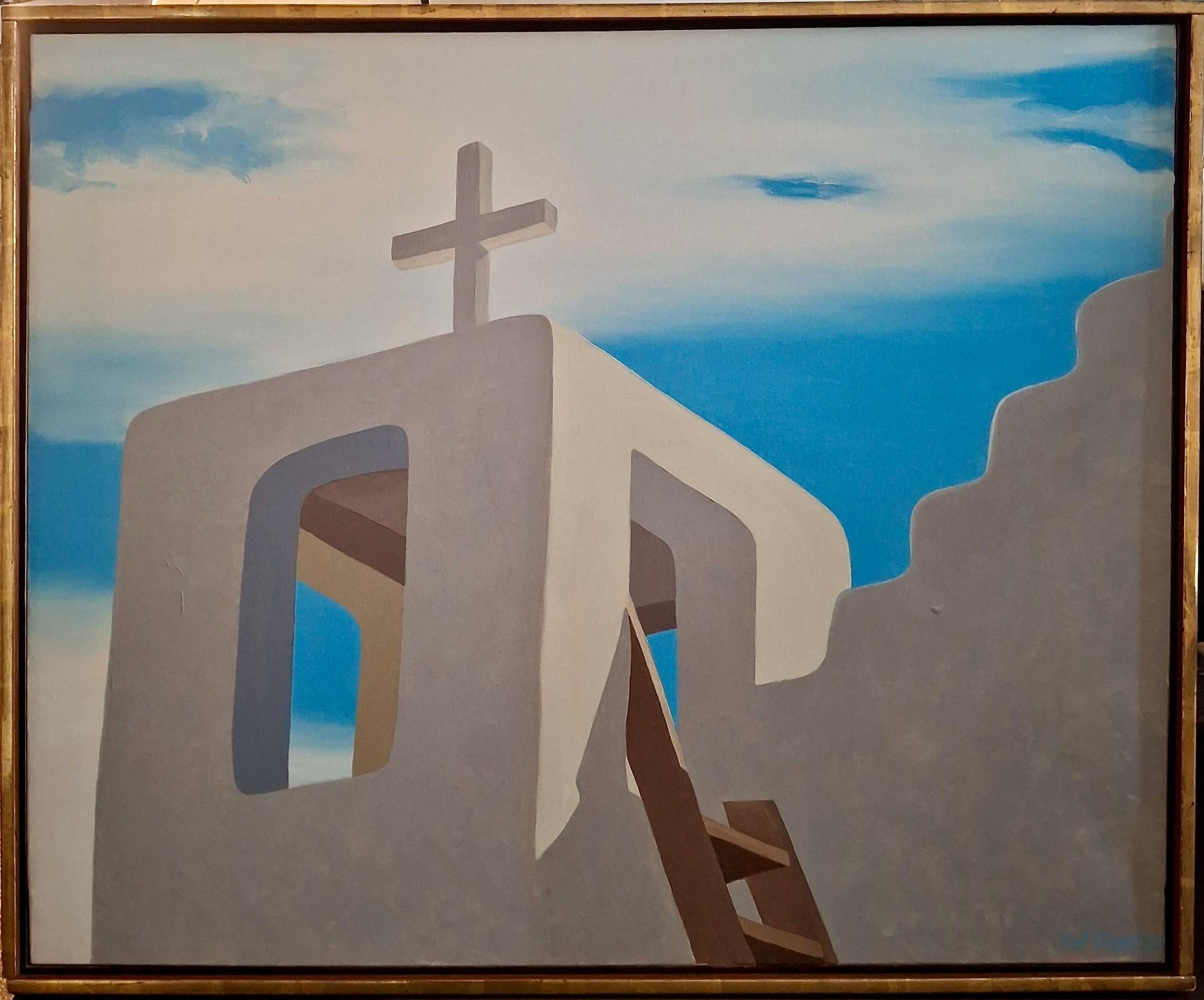 J.W. Shank Landscape Painting – "Adobe-Wand Taos Pueblo"