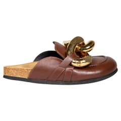 J.W.Anderson Brown Leder Kette verschönert Mules Größe IT 38