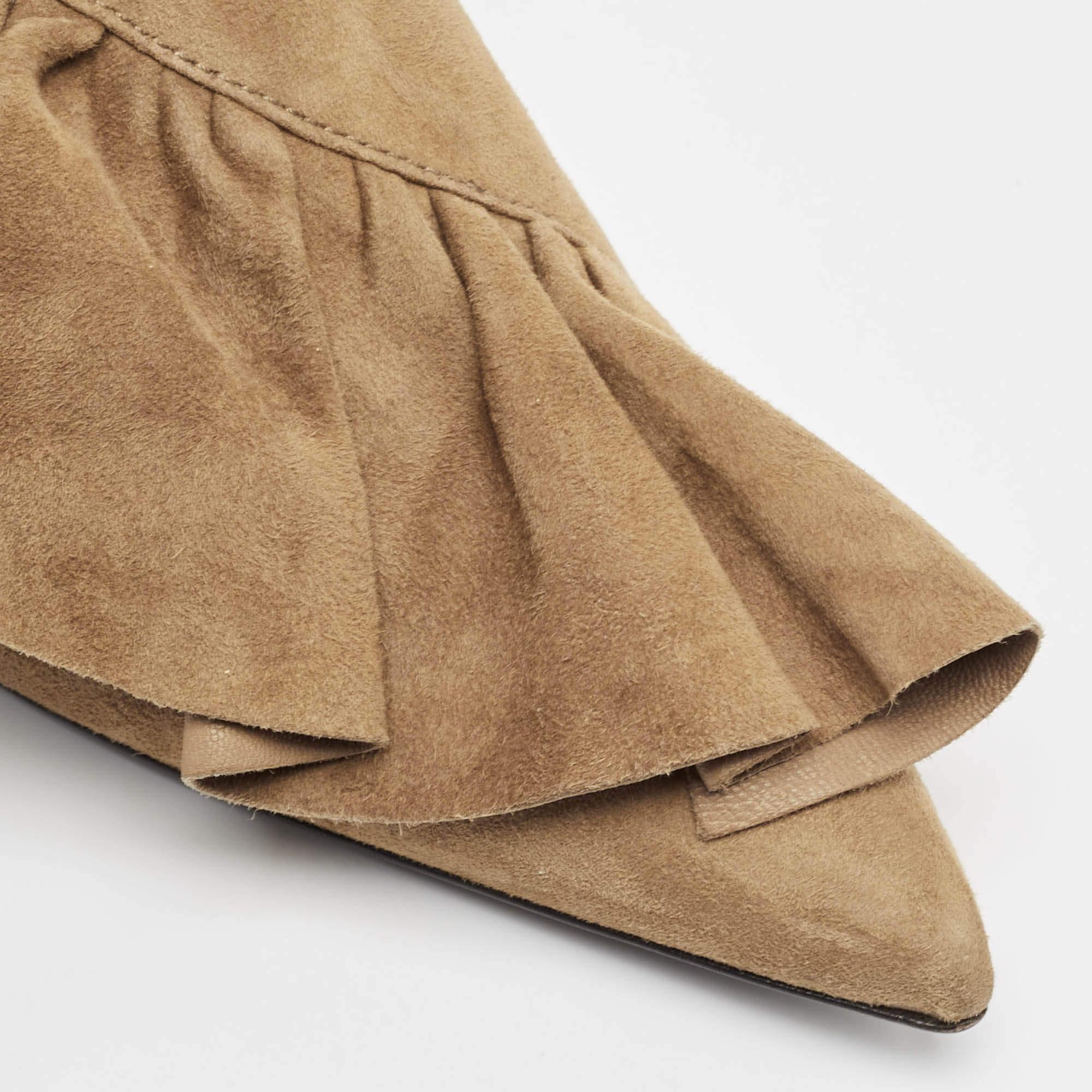 J.W.Anderson Brown Suede Pierce Ankle Length Boots Size 36 For Sale 3