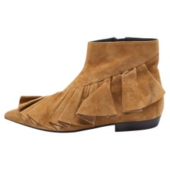 J.W.Anderson Brown Suede Ruffle Boots Size 36