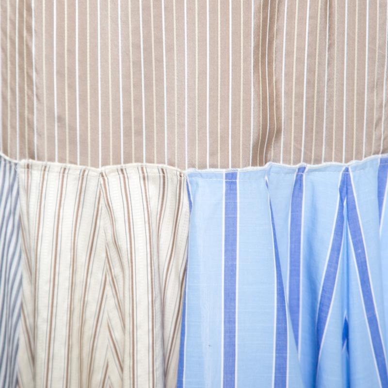 Gray J.W.Anderson Multicolor Striped Cotton and Silk Handkerchief Skirt S