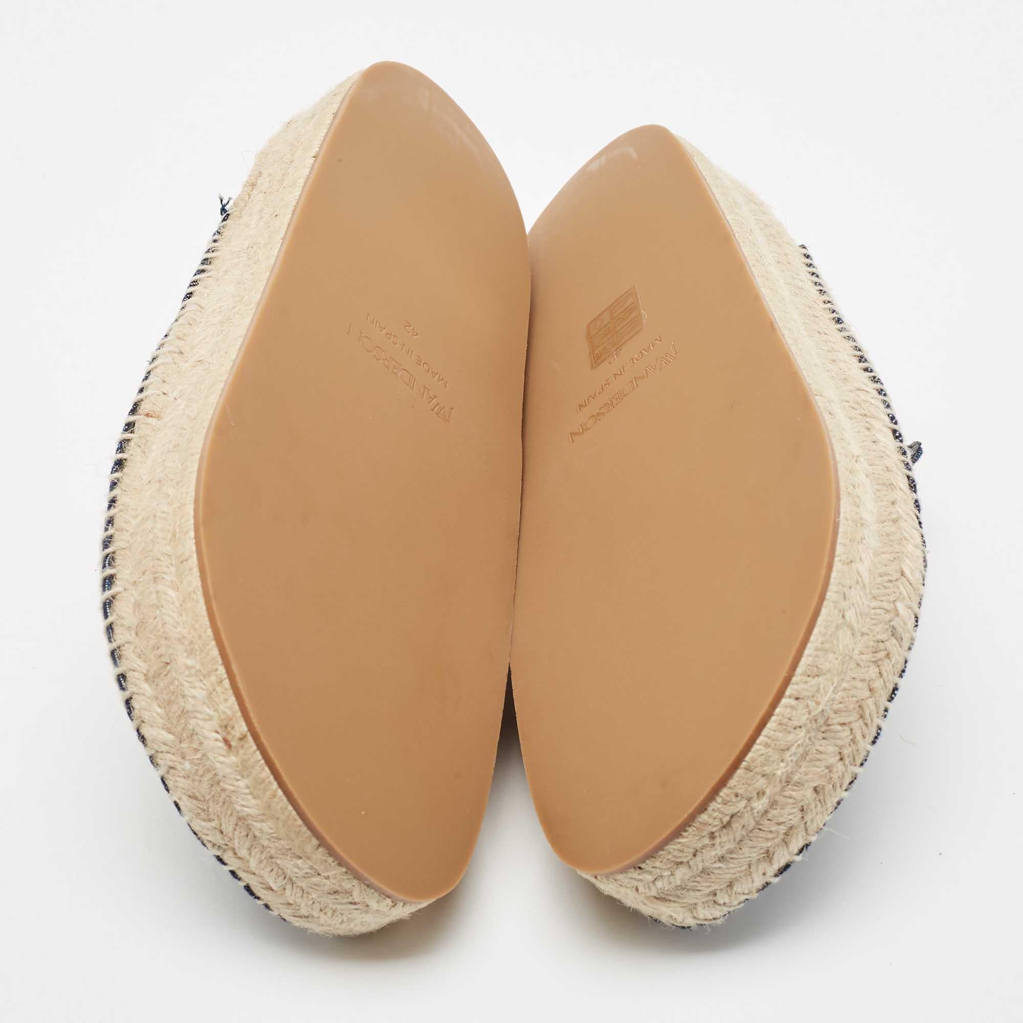 J.W.Anderson Navy Blue Denim Espadrille Flat Mules Size 42 2