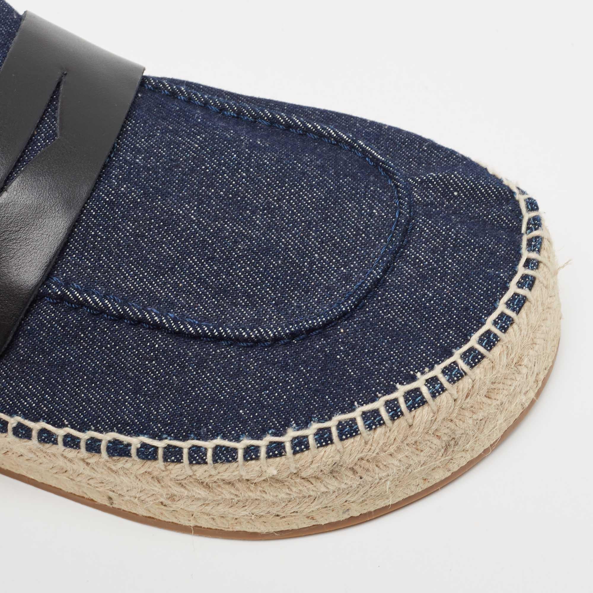 J.W.Anderson Navy Blue Denim Espadrille Flat Mules Size 42 3