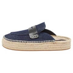 J.W.Anderson Navy Blue Denim Espadrille Flat Mules Size 42