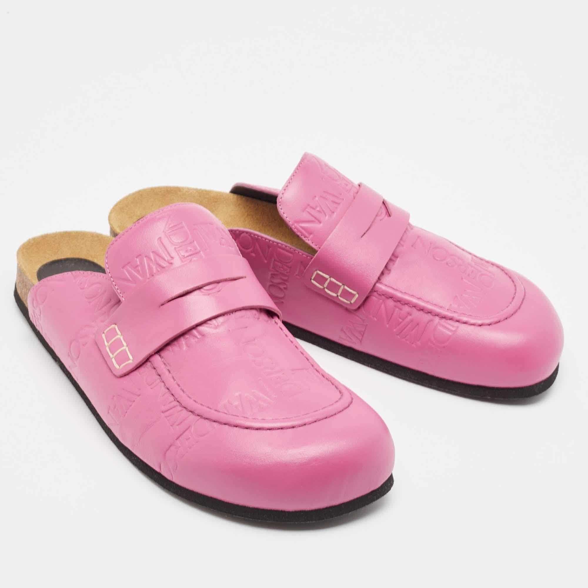 Men's J.W.Anderson Pink Leather Mules Size 44 For Sale