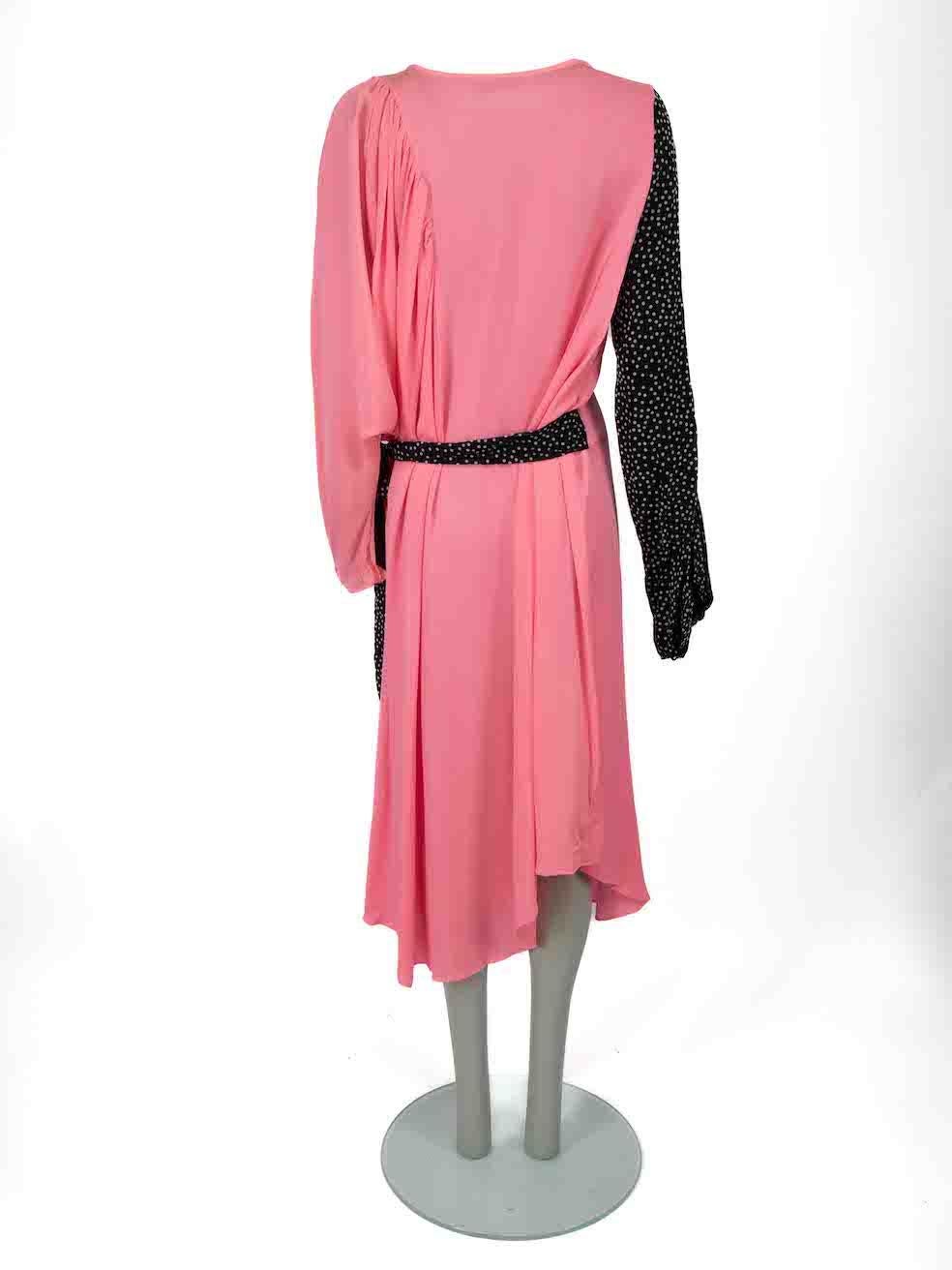 J.W.Anderson Pink Silk Contrast Sleeve Dress Size M In Good Condition For Sale In London, GB