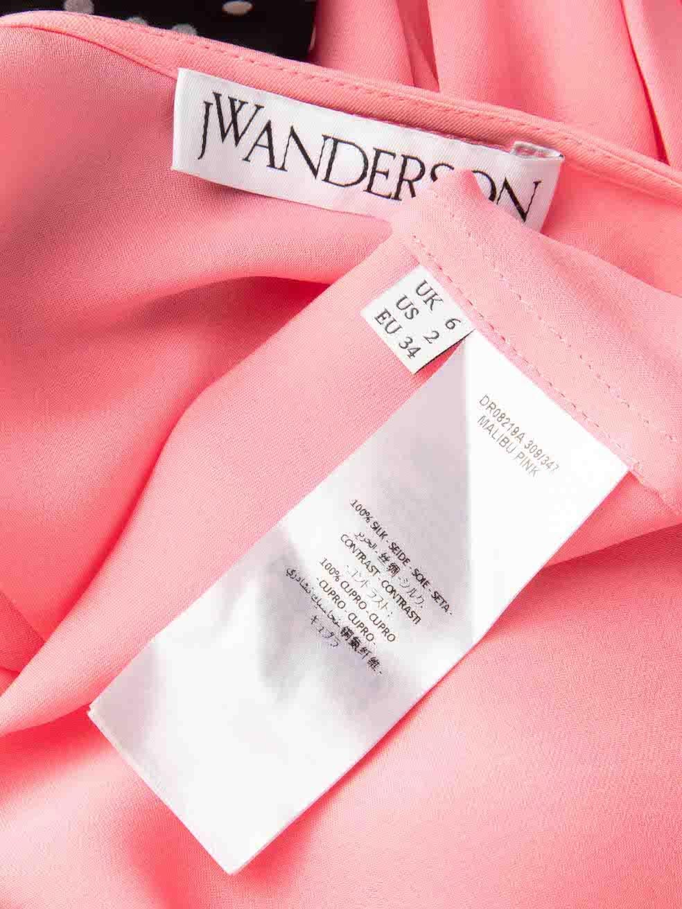 J.W.Anderson Pink Silk Contrast Sleeve Dress Size M For Sale 3