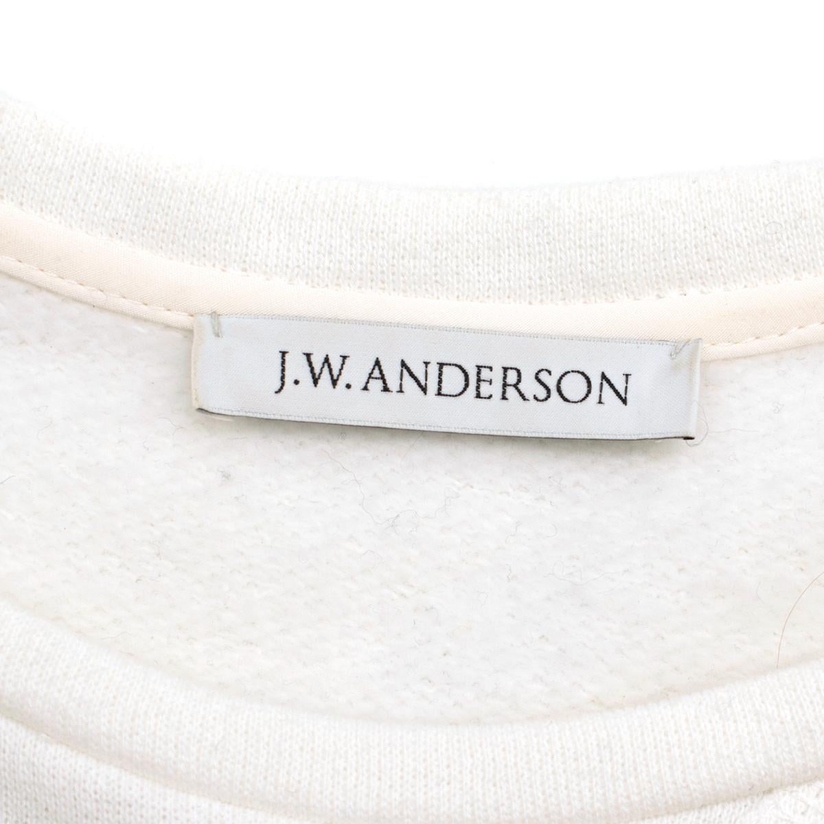 Gray J.W.Anderson White Fleece-back Jersey Sweatshirt Rope Dress estimated SIZE M For Sale