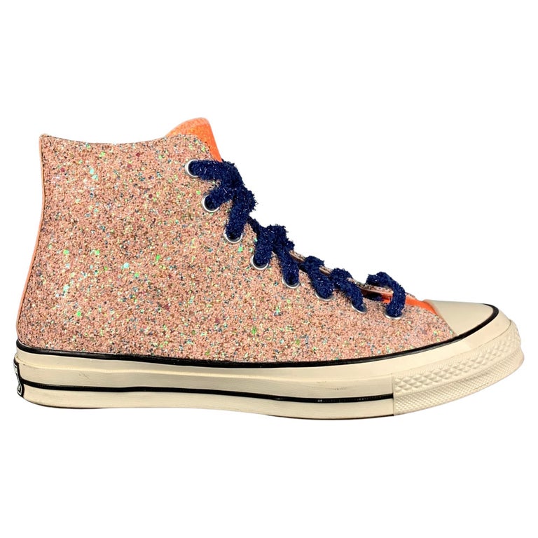J.W.ANDERSON X Converse Size 10 Orange White Glitter High Top Sneakers For  Sale at 1stDibs