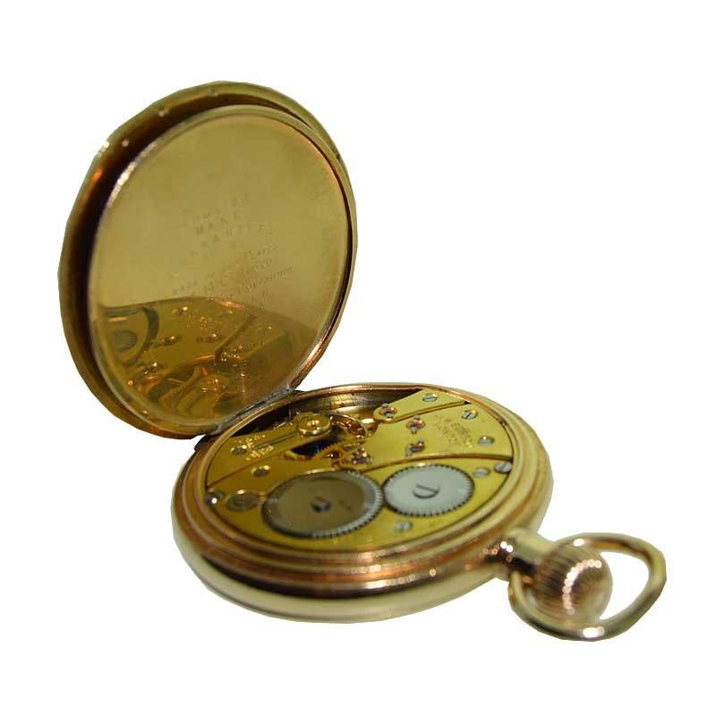 J.W. Benson Yellow Gold Filled Half Hunter Pocket Watch, circa 1900s For Sale 2
