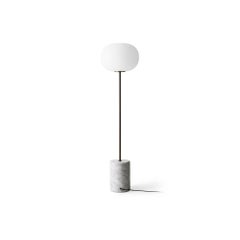 JWDA Floor Lamp, White Marble Base with Bronzed Brass