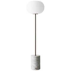 JWDA Floor Lamp, White Marble Base with Bronzed Brass