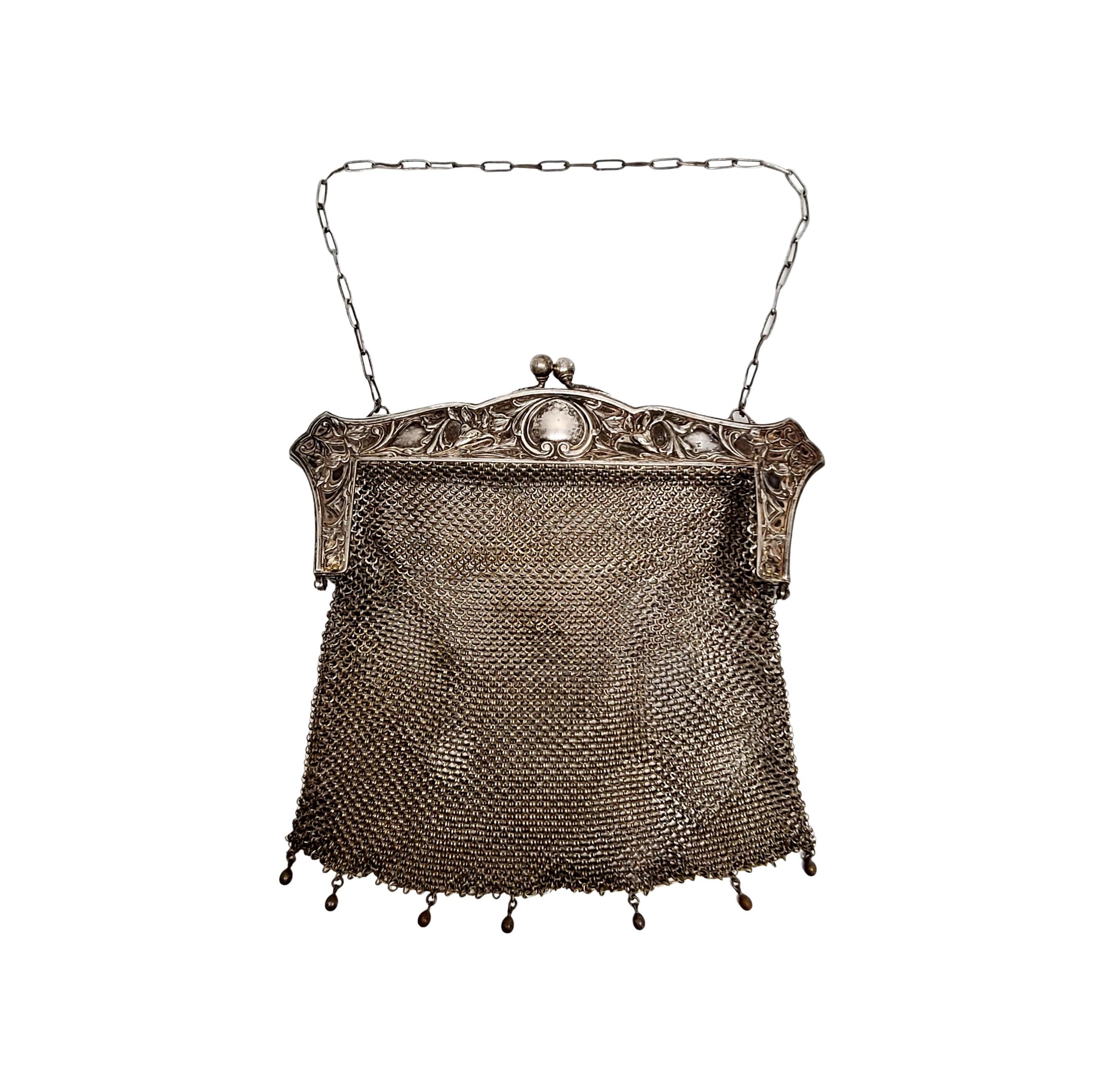 German silver mesh coin purse with chain strap by JWR Co.

Beautiful with its original warm finish, 