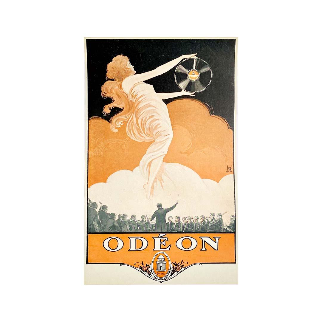 Originalplakat für Odeon aus der Zeit um 1930, ein deutsches Phänographenunternehmen (Art déco), Print, von Jycel