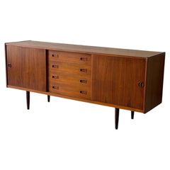Jydsk Mobelindustri Teak Sliding Door Sideboard and Credenza Danish MCM 1960s
