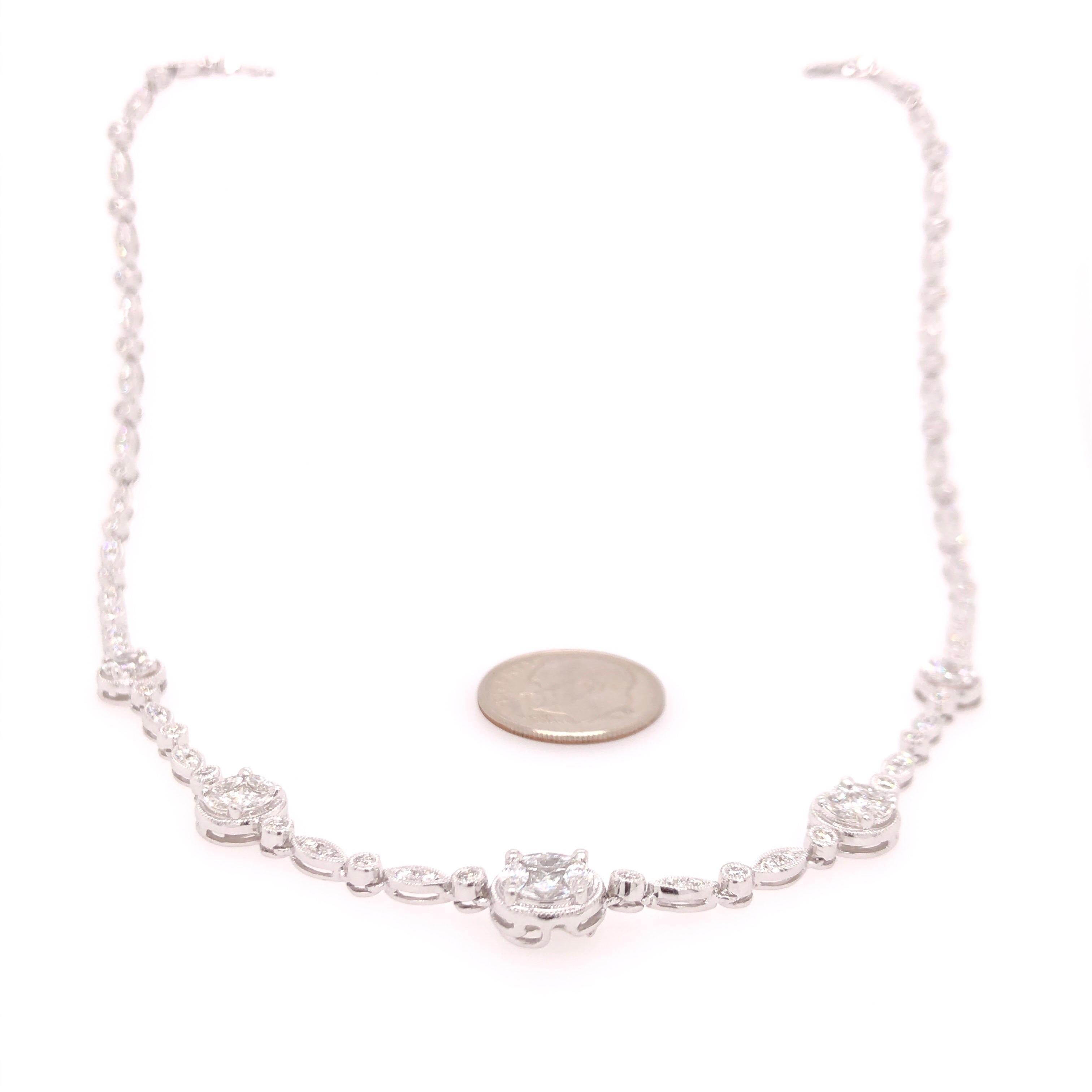 Jye's International White Gold Diamond Necklace In New Condition In Dallas, TX