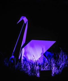 Origami Swan 2 of 5 - figurative, contemporary, aluminum outdoor sculpture