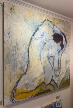 "Athena 10" High Energy Gestural Figurative Large Scale Mixed Media Painting