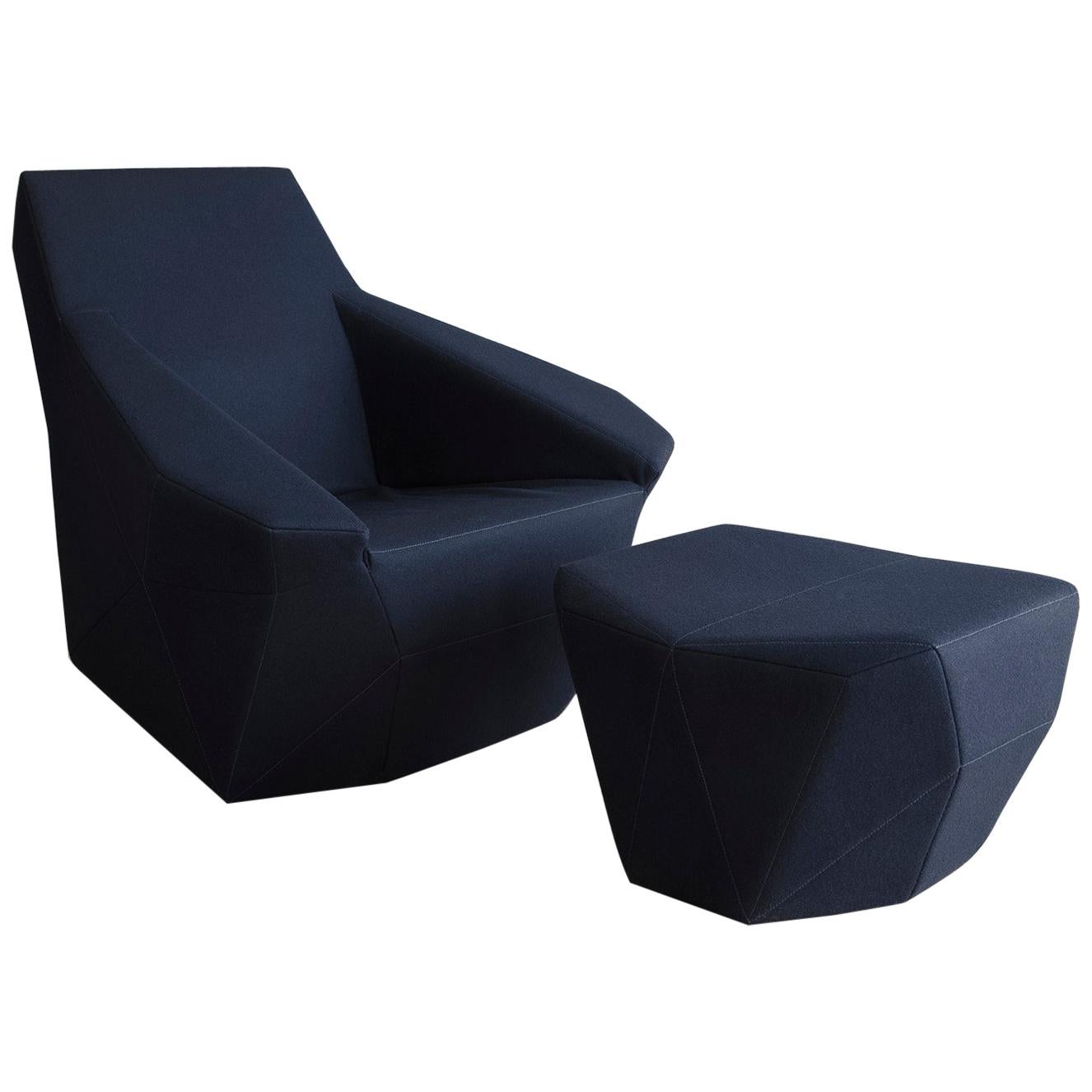 Jyn & Jon Chair and Ottoman by Pablo Reinoso (Domeau & Pérès Edition) For Sale