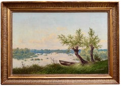 'Row Boat on the Lake' by Józef Guranowski (1852 – Warsaw – 1922) Polish