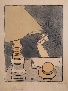 Femme Sous la Lampe (Woman Under the Lamp) lithographie signée ; József Rippl-Rónai