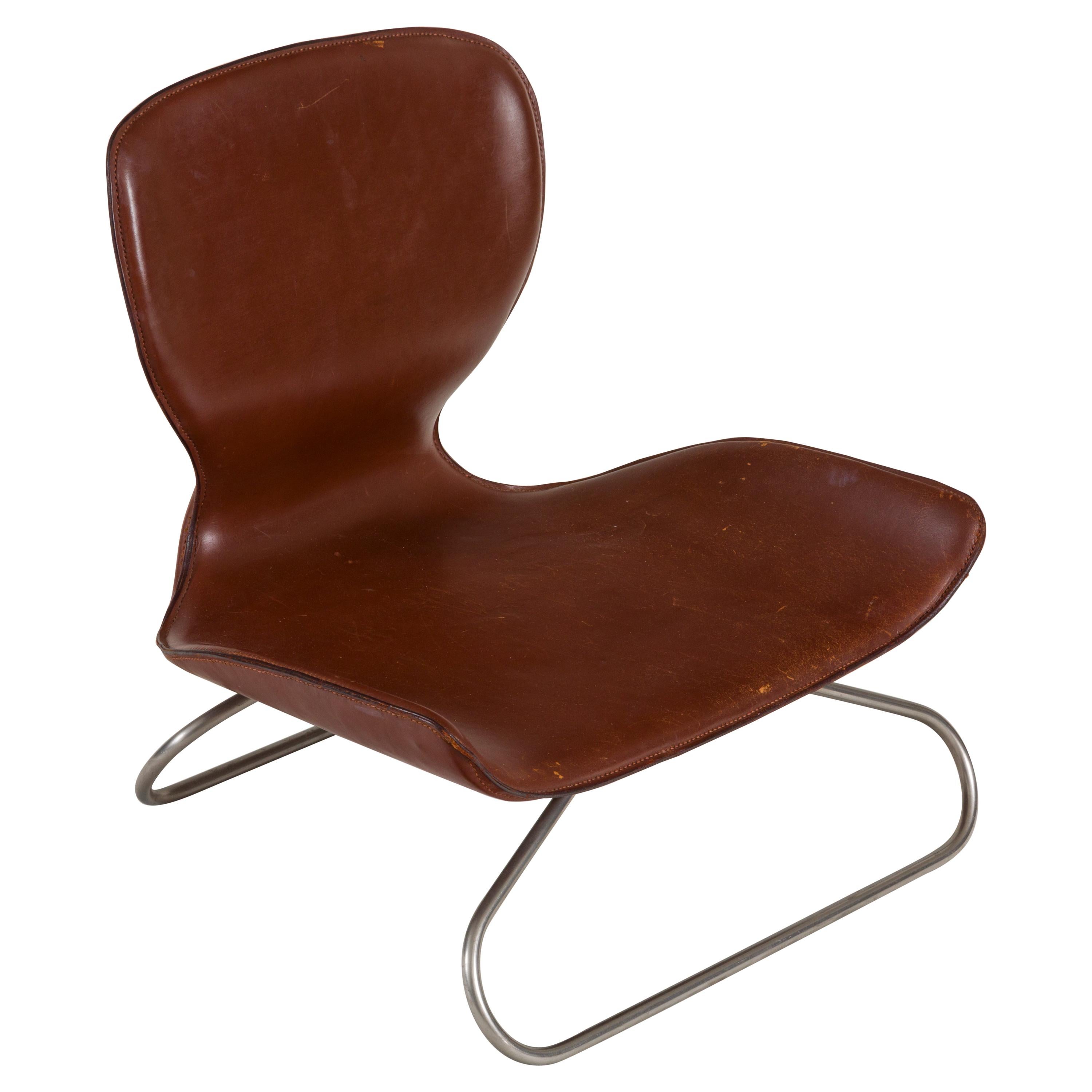 K-3 Low Leather Chair by Kirsten Jones & Adam Bottomley for KOI, England, 2000s For Sale