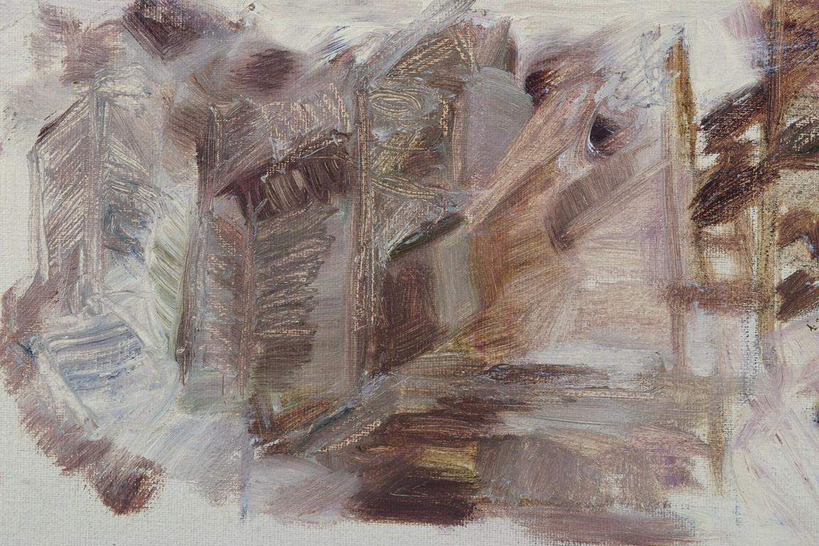 Modern K. Abrahamsson, Swedish artist. Oil on canvas.  Abstract composition. Dated 1965 For Sale