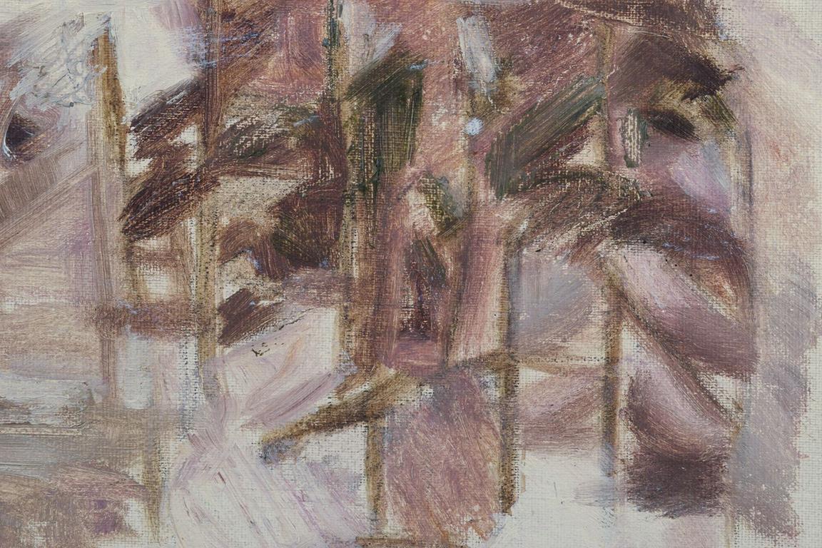 K. Abrahamsson, Swedish artist. Oil on canvas.  Abstract composition. Dated 1965 In Excellent Condition For Sale In København, Copenhagen