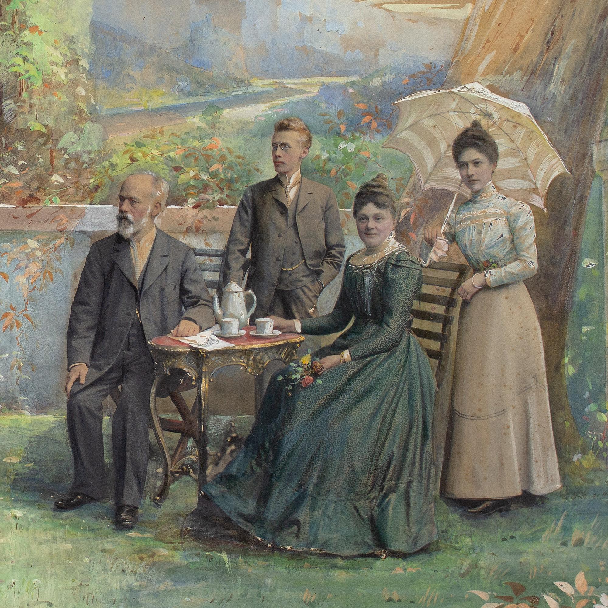 K.K. Hof Atelier Pietzner, Ritratto di famiglia in giardino in vendita 3