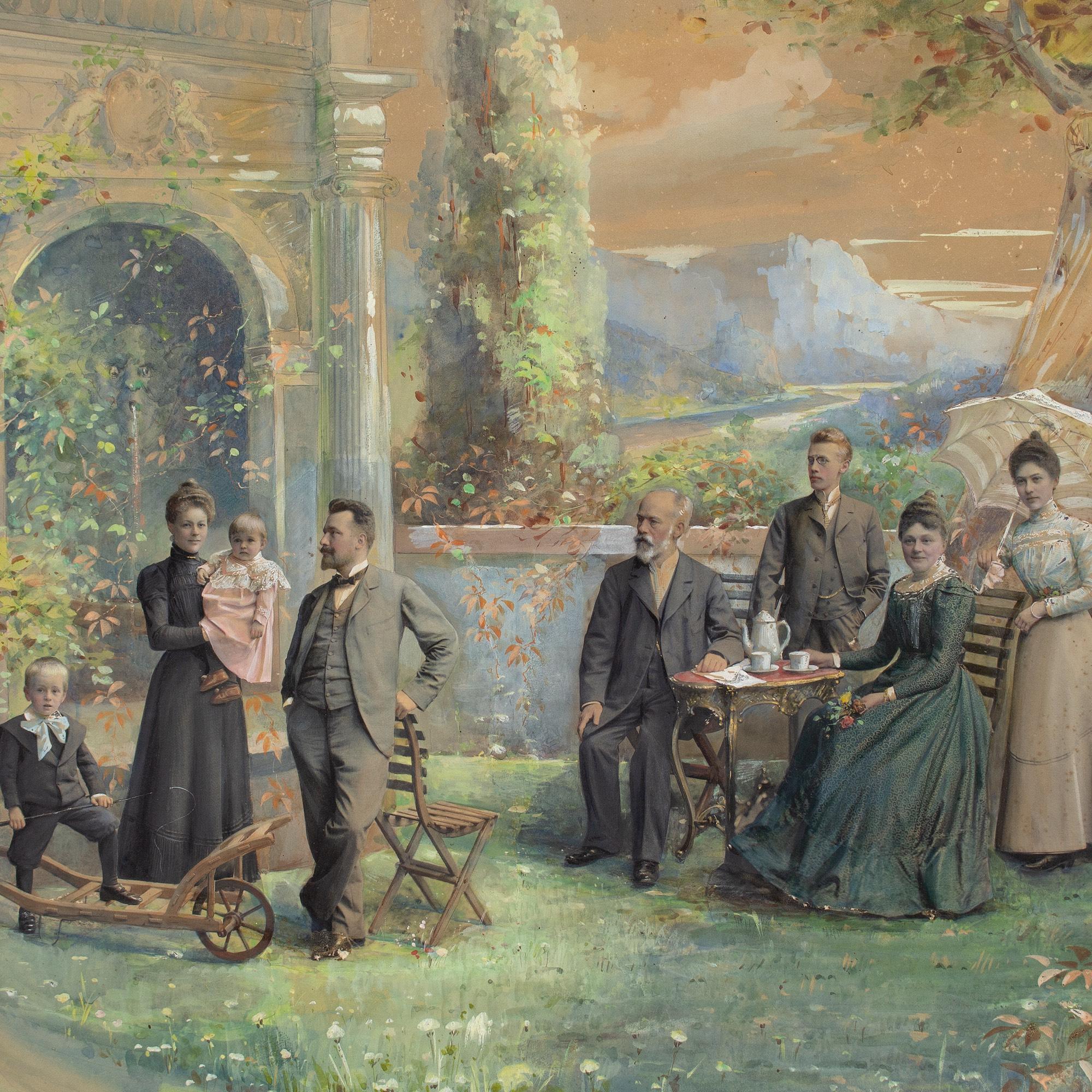 K.K. Hof Atelier Pietzner, Ritratto di famiglia in giardino in vendita 4